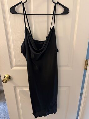 bebe Black Cowl Neck Mini Slip Dress